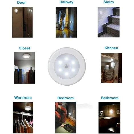 Lampe Adhésive LED, Eclairage LED Détecteur De Mouvement Avec Base Magnétique Lot De 4 Irisfr (Alimenté Par Batterie) 5 Lampe Adhésive LED, Eclairage LED Détecteur De Mouvement Avec Base Magnétique Lot De 4 Irisfr (Alimenté Par Batterie) – Image 5