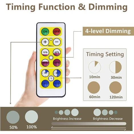 IRISFR Spots Muraux LED à Piles Sans Fil Avec Télécommande Spots De Plafond Luminosité Réglable Lampe De Placard 3000K Lampe Murale LED Interieur Avec Interrupteur Couloir Cuisine Blanc Froid(2 Pcs,lumière Blanche) 4 IRISFR Spots Muraux LED à Piles Sans Fil Avec Télécommande Spots De Plafond Luminosité Réglable Lampe De Placard 3000K Lampe Murale LED Interieur Avec Interrupteur Couloir Cuisine Blanc Froid(2 Pcs,lumière Blanche) – Image 4