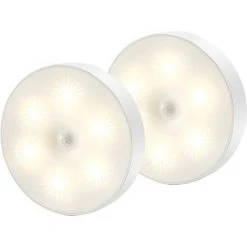 VERSAILLESFR Veilleuse Led, Magnétique Lampe Detecteur De Mouvement Interieur Avec Tampons Adhésifs Gratuits, Coller N'importe Où, Capteur Sans Fil USB Rechargeable | Blanc Chaud | Paquet De 2 -Versailles