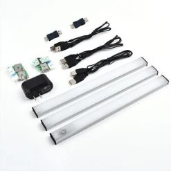 VERSAILLESFR Lampe LED Cuisine Sous Meuble, 3 Pièces Versailles Dimmable Eclairage Placard 27cm 1200LM LED 220v Adhesif Pour Armoire Meuble Vitrine Bibliothèque Penderie [Classe énergétique A+++]