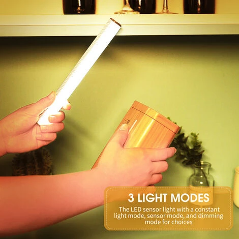 ASUPERMALL Éclairage Sous L'Armoire Capteur De Lumière à Led Diy Stick-On Sous L'Aimant D'Éclairage De Comptoir Veilleuse à Capteur De Mouvement Usb Murale Pour Placards Escaliers De Cuisine 3 Modes D'Éclairage, 10cm, Blanc - 10cm, Blanc 2 ASUPERMALL Éclairage Sous L'Armoire Capteur De Lumière à Led Diy Stick-On Sous L'Aimant D'Éclairage De Comptoir Veilleuse à Capteur De Mouvement Usb Murale Pour Placards Escaliers De Cuisine 3 Modes D'Éclairage, 10cm, Blanc - 10cm, Blanc – Image 2
