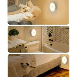 Placard Avec Détecteur De Mouvement,veilleuses Murales USB Rechargeable LED Light Capteur Intelligent,éclairage à Piles Pour Armoire,chambre à Coucher,placard,couloir,etc.(lumière Chaude 1 Pièce) GrooFoo -Promos Réglette & réglette LED Boutique 48334050 4