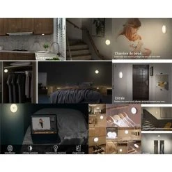 Placard Avec Détecteur De Mouvement,veilleuses Murales USB Rechargeable LED Light Capteur Intelligent,éclairage à Piles Pour Armoire,chambre à Coucher,placard,couloir,etc.(lumière Chaude 1 Pièce) GrooFoo -Promos Réglette & réglette LED Boutique 48334050 5