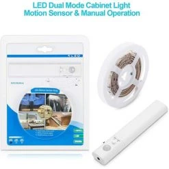 DEVENIRRICHE Lampe De Placard,60LED 2M Veilleuse Bande Lumineuse Ruban,Lampe De Capteur De Mouvement Pour Placard/armoire/placard Escalier/couloir/armoire,Alimentée Par Batterie 9 DEVENIRRICHE Lampe De Placard,60LED 2M Veilleuse Bande Lumineuse Ruban,Lampe De Capteur De Mouvement Pour Placard/armoire/placard Escalier/couloir/armoire,Alimentée Par Batterie -Promos Réglette & réglette LED Boutique 48455818 5