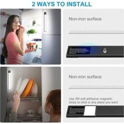 BRIDAY Lampe De Placard 72 LEDs,Réglette LED Sans Fil,Veilleuse à Induction Rechargeable USB,Lumière D'Armoire Eclairage Placard Détecteur De Mouvement Pour Chevet Cuisine Etagères Armoires Couloir Escalier [Classe énergétique A+++] -Promos Réglette & réglette LED Boutique 49094889 4