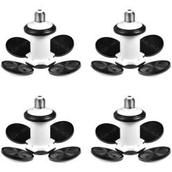 KARTOKNER 4 Paquets Éclairage Garage, 60W LED Garage E27 E26 Lampe Atelier Déformable à 4 Panneaux Ajustables Super Brillant Plafonnier LED Pour Garage,Entrepôt,Cuisine 2800K-3200K(Lumière Blanche Chaude)