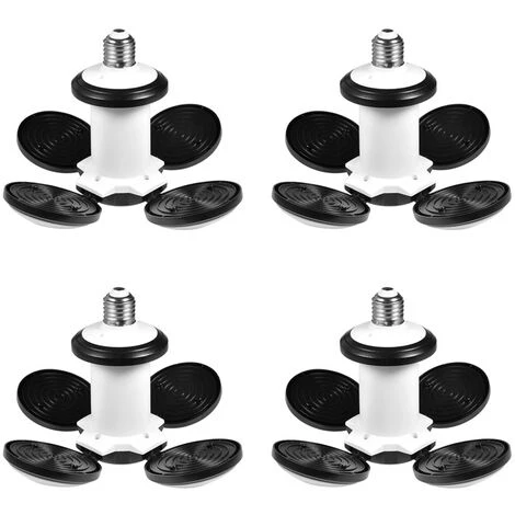 KARTOKNER 4 Paquets Éclairage Garage, 60W LED Garage E27 E26 Lampe Atelier Déformable à 4 Panneaux Ajustables Super Brillant Plafonnier LED Pour Garage,Entrepôt,Cuisine 2800K-3200K(Lumière Blanche Chaude) 1 KARTOKNER 4 Paquets Éclairage Garage, 60W LED Garage E27 E26 Lampe Atelier Déformable à 4 Panneaux Ajustables Super Brillant Plafonnier LED Pour Garage,Entrepôt,Cuisine 2800K-3200K(Lumière Blanche Chaude)