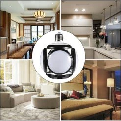 KARTOKNER 4 Paquets Éclairage Garage, 60W LED Garage E27 E26 Lampe Atelier Déformable à 4 Panneaux Ajustables Super Brillant Plafonnier LED Pour Garage,Entrepôt,Cuisine 2800K-3200K(Lumière Blanche Chaude) 9 KARTOKNER 4 Paquets Éclairage Garage, 60W LED Garage E27 E26 Lampe Atelier Déformable à 4 Panneaux Ajustables Super Brillant Plafonnier LED Pour Garage,Entrepôt,Cuisine 2800K-3200K(Lumière Blanche Chaude) -Promos Réglette & réglette LED Boutique 50064056 5