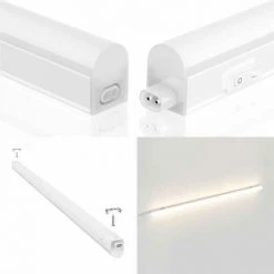 VELAMP DURANDAL: Réglette 48 LED T5 11W 57cm Avec Interrupteur, 4000K