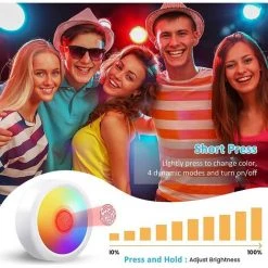 SUPERMARKET Spot LED Sans Fil Autocollant - Dimmable RGB Lampe Placard A Pile Avec Telecommande Eclairage Batterie Armoire Lumiere Cuisine Sous Meuble LED Vitrine Veilleuse Réglable Pour Chambre Escalier Miroir [Classe énergétique A+++]，Superma -Promos Réglette & réglette LED Boutique 51013828 3