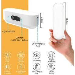 TANABATA LED Lampe De Placard Dimmable Rechargeable 2000mAh Sans Fil, Lumière Réglette Led Avec 5 Couleurs D'éclairage Pour Armoire Placard Cuisine -Promos Réglette & réglette LED Boutique 51034034 5