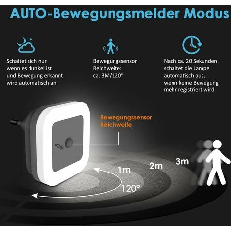 ABCRITAL Veilleuse Led À Intensité Variable Avec Capteur De Mouvement Lot De 2 Douilles De Veilleuse Luminosité Réglable En Continu 3 Modes (Auto/On/Off) Lumière D'Orientation Chambre D'Enfant Couloir Escalier Blanc 3 ABCRITAL Veilleuse Led À Intensité Variable Avec Capteur De Mouvement Lot De 2 Douilles De Veilleuse Luminosité Réglable En Continu 3 Modes (Auto/On/Off) Lumière D'Orientation Chambre D'Enfant Couloir Escalier Blanc – Image 3