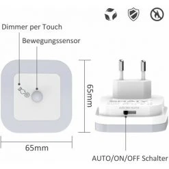 ABCRITAL Veilleuse Led À Intensité Variable Avec Capteur De Mouvement Lot De 2 Douilles De Veilleuse Luminosité Réglable En Continu 3 Modes (Auto/On/Off) Lumière D'Orientation Chambre D'Enfant Couloir Escalier Blanc 8 ABCRITAL Veilleuse Led À Intensité Variable Avec Capteur De Mouvement Lot De 2 Douilles De Veilleuse Luminosité Réglable En Continu 3 Modes (Auto/On/Off) Lumière D'Orientation Chambre D'Enfant Couloir Escalier Blanc -Promos Réglette & réglette LED Boutique 51318588 4