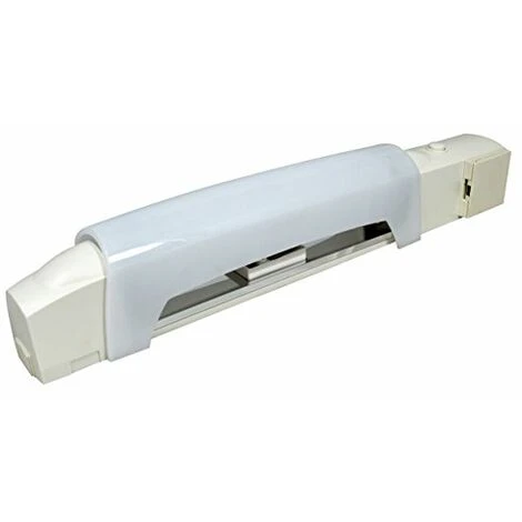 TIBELEC Applique Salle De Bain Blanche Avec Tube Fluo + Interrupteur, Prise Et Diffuseur, Plastique, 13 W, Blanc 1 TIBELEC Applique Salle De Bain Blanche Avec Tube Fluo + Interrupteur, Prise Et Diffuseur, Plastique, 13 W, Blanc
