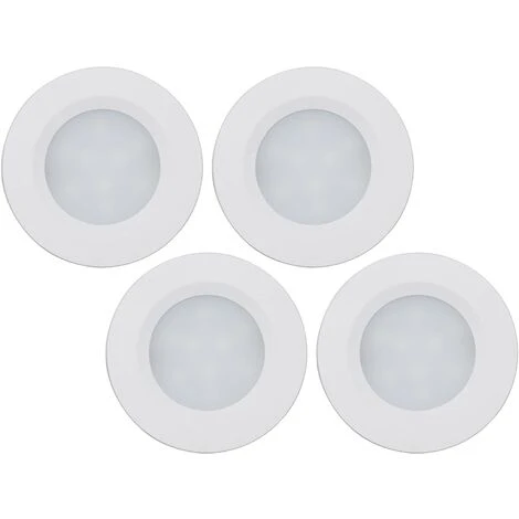 MÜLLER LICHT Lot De 4 Spots LED Cabinet Montage En Saillie Flat, Plastique, 7 W, Blanc, 5,5 X 5,5 X 1 Cm 1 MÜLLER LICHT Lot De 4 Spots LED Cabinet Montage En Saillie Flat, Plastique, 7 W, Blanc, 5,5 X 5,5 X 1 Cm