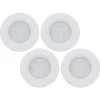 MÜLLERLICHT Lot De 4 Spots LED Cabinet Montage En Saillie Flat, Plastique, 7 W, Blanc, 5,5 X 5,5 X 1 Cm