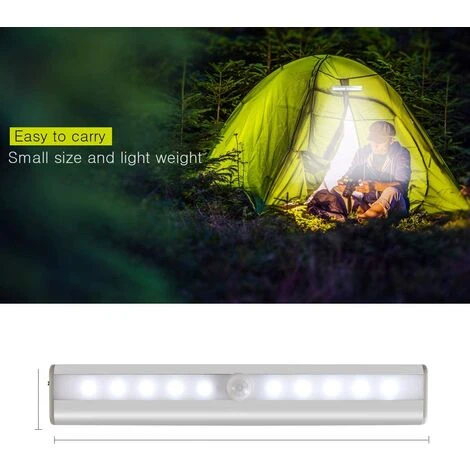 LITZEE Lumière Armoire Avec Détecteur, Lampe Détecteur De Mouvement, Veilleuse 10 LED Avec Bande Magnétique, Alimenté Par USB(Sans Fil), Lumière Automatique D'Armoire Placard Cabinet 4 LITZEE Lumière Armoire Avec Détecteur, Lampe Détecteur De Mouvement, Veilleuse 10 LED Avec Bande Magnétique, Alimenté Par USB(Sans Fil), Lumière Automatique D'Armoire Placard Cabinet – Image 4