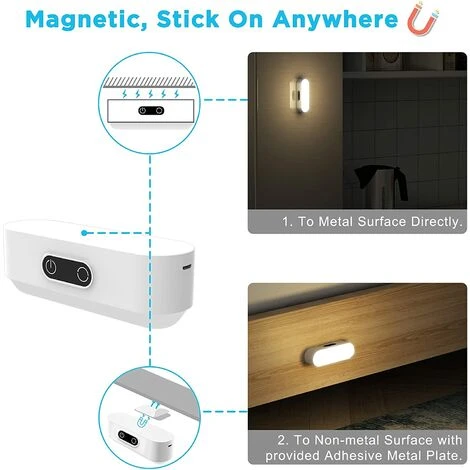 LED Lampe De Placard Dimmable Rechargeable 2000mAh Sans Fil, Triomphe Lumière Réglette Led Avec 5 Couleurs D'éclairage Pour Armoire Placard Cuisine 3 LED Lampe De Placard Dimmable Rechargeable 2000mAh Sans Fil, Triomphe Lumière Réglette Led Avec 5 Couleurs D'éclairage Pour Armoire Placard Cuisine – Image 3