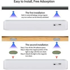 Lampe De Placard à LED,Triomphe Lampes De Dessous D'armoire à Gradation, Lampes à Coller Sans Fil, Barre D'éclairage De Nuit Magnétique Avec Batterie Rechargeable -Promos Réglette & réglette LED Boutique 52079154 4