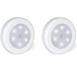 ELLE Lot De 2 Lampe Adhésive LED, Eclairage LED Avec Base Magnétique (Alimenté Par Batterie)