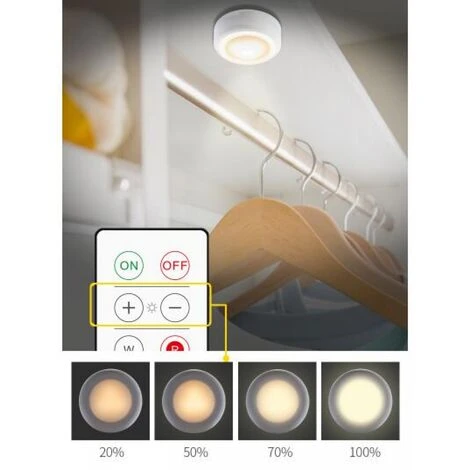 THSINDE Lampe De Placard Rechargeable USB, Veilleuse LED 6PCS Avec Contrôle Tactile Luminosité, Spot LED Murale Avez 2 Telecommande Sans Fil, Lampes Armoire Veilleuse Pour Escalier Vitrines Cabinet 4 THSINDE Lampe De Placard Rechargeable USB, Veilleuse LED 6PCS Avec Contrôle Tactile Luminosité, Spot LED Murale Avez 2 Telecommande Sans Fil, Lampes Armoire Veilleuse Pour Escalier Vitrines Cabinet – Image 4