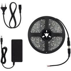 LEDKIA Kit Ruban LED 12V DC 32W 30LED/m 5m IP65 Avec Bloc D'Alimentation Blanc Neutre 4000K - 4500K - Blanc Neutre 4000K - 4500K
