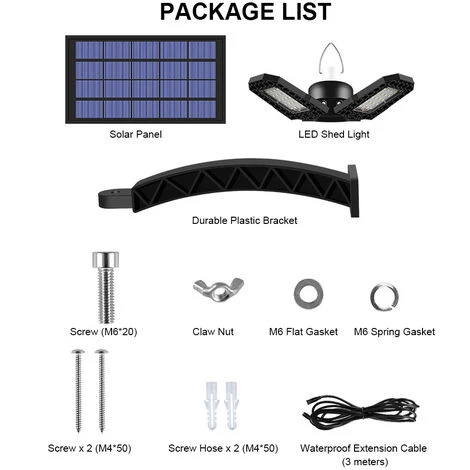 SUPERSELLER Réglette Chantier, Garage Et Cave Lampe Solaire De Garage à LED Pour Intérieur 60 LED Déformables LED Avec Panneau Solaire étanche IP65 Lampe De Plafond à LED Rechargeable à éclairage Automatique Pour Intérieur Yard Gate Shop, 1 Tête & Blanc Chaud - 1 Têt 3 SUPERSELLER Réglette Chantier, Garage Et Cave Lampe Solaire De Garage à LED Pour Intérieur 60 LED Déformables LED Avec Panneau Solaire étanche IP65 Lampe De Plafond à LED Rechargeable à éclairage Automatique Pour Intérieur Yard Gate Shop, 1 Tête & Blanc Chaud - 1 Têt – Image 3