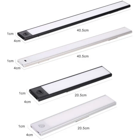 SUPERSELLER Détection De La Lumière De Placard à LED Lampe De Capteur Rechargeable Pour Armoire Lumière De Garde-robe Sans Fil Pour Placard De Cuisine 6000K USB Charge Barre Lumineuse De Placard 3 Modes - Noir 40cm 4 SUPERSELLER Détection De La Lumière De Placard à LED Lampe De Capteur Rechargeable Pour Armoire Lumière De Garde-robe Sans Fil Pour Placard De Cuisine 6000K USB Charge Barre Lumineuse De Placard 3 Modes - Noir 40cm – Image 4