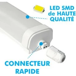 ARUM LIGHTING Reglette LED Etanche 40W PANAMA120cm IP65 Eq400W Interconnectable | Température De Couleur: Blanc Froid 6000K -Promos Réglette & réglette LED Boutique 53482692 3