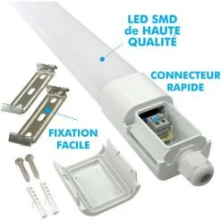 ARUM LIGHTING Lot De 4 Reglettes LED Etanche 24W 120cm IP65 PANAMA | Température De Couleur: Blanc Neutre 4000K -Promos Réglette & réglette LED Boutique 54234345 3