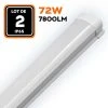 EUROPALAMP LOT DE 2 RÉGLETTES LED 72W 7800LM 120CM ÉTANCHE IP65 BLANC NEUTRE