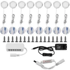 READCLY Lampe Sous Meuble LED Eclairage Sous Placard Vitrine Spot Encastrable 16W Pour Placard Meuble Cabinet Cuisine Blanc Froid 6000K (Lot De 8)