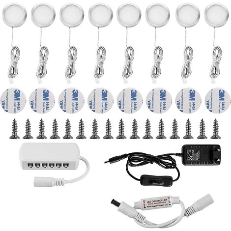 READCLY Lampe Sous Meuble LED Eclairage Sous Placard Vitrine Spot Encastrable 16W Pour Placard Meuble Cabinet Cuisine Blanc Froid 6000K (Lot De 8) 1 READCLY Lampe Sous Meuble LED Eclairage Sous Placard Vitrine Spot Encastrable 16W Pour Placard Meuble Cabinet Cuisine Blanc Froid 6000K (Lot De 8)