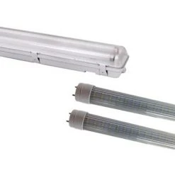 Kit De Réglette LED étanche Double Pour Tubes T8 120cm IP65 (2 Néons T8 20W Inclus) - Blanc Chaud 2300k - 3500k - SILUMEN