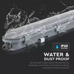 V-TAC Plafonnier LED Puce Samsung Étanche 36W 120LM / W Série M 1200mm Corps Gris Transparent 6400K IP65 -Promos Réglette & réglette LED Boutique 56929540 4