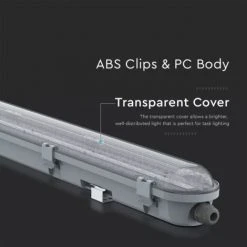 V-TAC Plafonnier LED Puce Samsung Étanche 36W 120LM / W Série M 1200mm Corps Gris Transparent 6400K IP65 -Promos Réglette & réglette LED Boutique 56929540 5