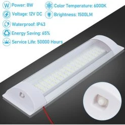 SWANEW 2X LED D'éclairage Intérieur Lampe D'appoint Cuisine Applique Murale Lampe D'armoire 12V DC Blanc - Blanche 6 SWANEW 2X LED D'éclairage Intérieur Lampe D'appoint Cuisine Applique Murale Lampe D'armoire 12V DC Blanc - Blanche -Promos Réglette & réglette LED Boutique 57503887 3