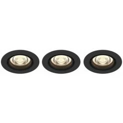 Philips Spots LED Encastrables IMPALA, 6W Blanc Chaud, Pack De 3, Noir