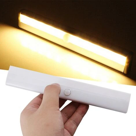 QERSTA 10LED Lumière De Capteur De Mouvement Armoire Lit Lampe Sous Meuble Chambre Nuit Led Placard Escalier Cuisine Éclairage À La Maison 2 QERSTA 10LED Lumière De Capteur De Mouvement Armoire Lit Lampe Sous Meuble Chambre Nuit Led Placard Escalier Cuisine Éclairage À La Maison – Image 2