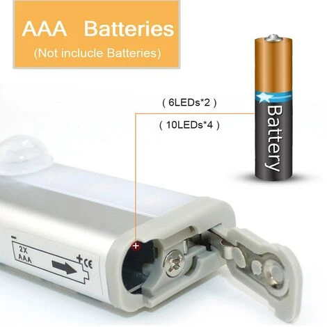 QERSTA 10LED Lumière De Capteur De Mouvement Armoire Lit Lampe Sous Meuble Chambre Nuit Led Placard Escalier Cuisine Éclairage À La Maison 3 QERSTA 10LED Lumière De Capteur De Mouvement Armoire Lit Lampe Sous Meuble Chambre Nuit Led Placard Escalier Cuisine Éclairage À La Maison – Image 3