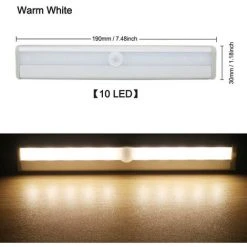 QERSTA 10LED Lumière De Capteur De Mouvement Armoire Lit Lampe Sous Meuble Chambre Nuit Led Placard Escalier Cuisine Éclairage À La Maison 8 QERSTA 10LED Lumière De Capteur De Mouvement Armoire Lit Lampe Sous Meuble Chambre Nuit Led Placard Escalier Cuisine Éclairage À La Maison -Promos Réglette & réglette LED Boutique 58081923 4