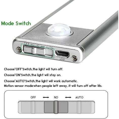 TANABATA Lampe De Placard LED, Portables Lampe Automatique D'Armoire, Lampe Détection De Mouvement, Magnétiques Réglette LED De Chargement USB Sans Fil, Adaptées Armoires, Cuisines, Escaliers, Couloirs 3 TANABATA Lampe De Placard LED, Portables Lampe Automatique D'Armoire, Lampe Détection De Mouvement, Magnétiques Réglette LED De Chargement USB Sans Fil, Adaptées Armoires, Cuisines, Escaliers, Couloirs – Image 3