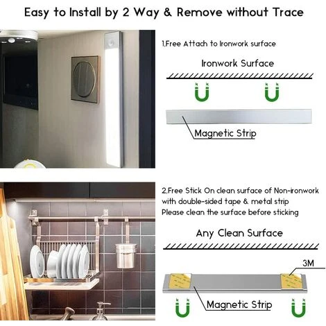 TANABATA Lampe De Placard LED, Portables Lampe Automatique D'Armoire, Lampe Détection De Mouvement, Magnétiques Réglette LED De Chargement USB Sans Fil, Adaptées Armoires, Cuisines, Escaliers, Couloirs 4 TANABATA Lampe De Placard LED, Portables Lampe Automatique D'Armoire, Lampe Détection De Mouvement, Magnétiques Réglette LED De Chargement USB Sans Fil, Adaptées Armoires, Cuisines, Escaliers, Couloirs – Image 4