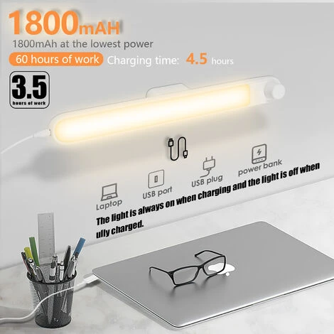 Randaco Sous La Lumière De L'armoire Bande Lumineuse LED 1800mAh Lumière De Meubles 17 LED Lampe De Cuisine - Blanc 5 Randaco Sous La Lumière De L'armoire Bande Lumineuse LED 1800mAh Lumière De Meubles 17 LED Lampe De Cuisine - Blanc – Image 5