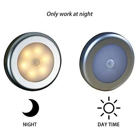 REGALI Lampe LED Sans Fil Avec Détecteur De Mouvement Pour Placard, Escalier, Couloir, Cuisine, Chambre à Coucher (3pcs) (coquille D'argent (lumière Blanche) 3 REGALI Lampe LED Sans Fil Avec Détecteur De Mouvement Pour Placard, Escalier, Couloir, Cuisine, Chambre à Coucher (3pcs) (coquille D'argent (lumière Blanche) – Image 3