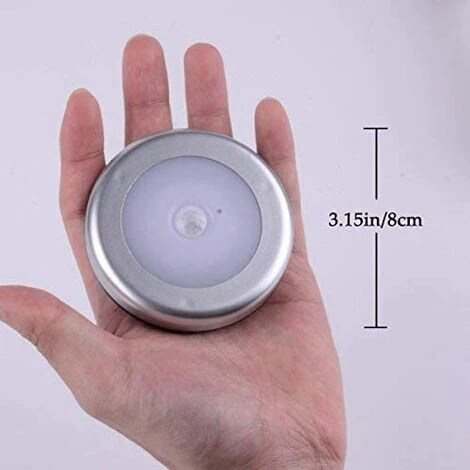 REGALI Lampe LED Sans Fil Avec Détecteur De Mouvement Pour Placard, Escalier, Couloir, Cuisine, Chambre à Coucher (3pcs) (coquille D'argent (lumière Blanche) 4 REGALI Lampe LED Sans Fil Avec Détecteur De Mouvement Pour Placard, Escalier, Couloir, Cuisine, Chambre à Coucher (3pcs) (coquille D'argent (lumière Blanche) – Image 4