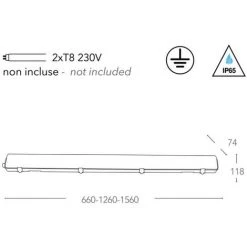INTEC LIGHT Plafonnier étanche ATLANTIC Double Tube LED 2xT8 IP65 Polycarbonate 150cm 9 INTEC LIGHT Plafonnier étanche ATLANTIC Double Tube LED 2xT8 IP65 Polycarbonate 150cm -Promos Réglette & réglette LED Boutique 59256113 5