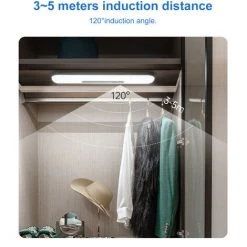 TANCYCO Corps Humain Lampe à Induction Lumière LED Intelligente Sans Fil Veilleuse Absorption Magnétique Cuisine Armoire Lumière Blanc 30CM