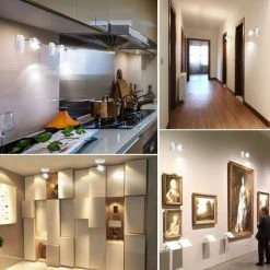ZOLGINAH Lampe De Placard LED, 2 Pack Lampe Murale Interieur Orientable Blanc Chaud 4000K Veilleuse LED Avec Télécommande Spot Sans Fil à Piles Pour Armoire Cuisine Chambre Peinture Statue Vitrine -Promos Réglette & réglette LED Boutique 59345145 3