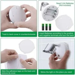 ZOLGINAH Lampe De Placard LED, 2 Pack Lampe Murale Interieur Orientable Blanc Chaud 4000K Veilleuse LED Avec Télécommande Spot Sans Fil à Piles Pour Armoire Cuisine Chambre Peinture Statue Vitrine -Promos Réglette & réglette LED Boutique 59345145 4